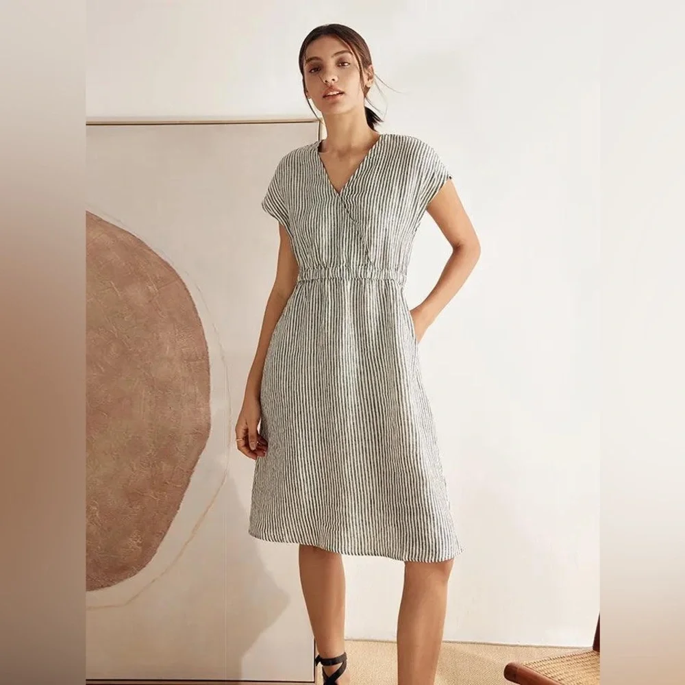 Lintico Aria Striped Linen Dress XS - Picture 1 of 6